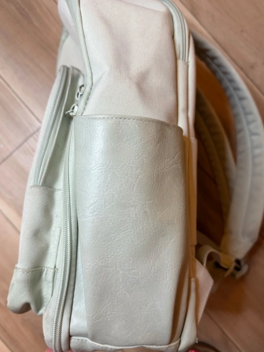 BEIS Backpack Pale Green Travel Laptop School Bag Neutral Everyday - Picture 6 of 9
